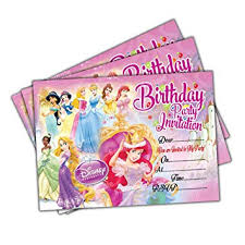Invitations 20 X Disney Princess Kids Birthday Party Invites Cards
