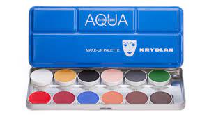 kryolan aquacolor palette with 12
