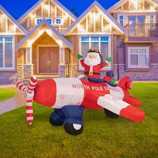 Diynetwork.com explains how to reface concrete steps with new stone and how to lay a new paver walkway. Kinbor 8 Foot Christmas Inflatable Santa Claus Flying Airplane Yard Decoration Xmas Airblown Decor Overstock 29714328