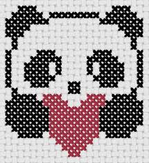 Simple Cross Stitch Patterns Panda Love Cross Stitch 4
