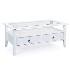 Cassala Glass Top Coffee Table In White