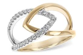 apex diamond fashion ring 14k two tone
