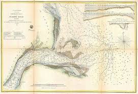 1857 Coastal Survey Map Nautical Chart The Mouth Of St