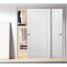 sartodoors sliding closet byp doors 60 x 80 with hardware quadro 4111 white silk sy top mount rails moldings trims set kitchen wooden solid