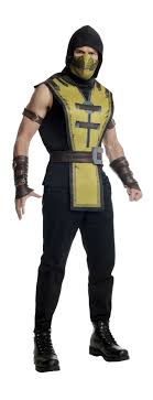Маски из mortal kombat 2021. Scorpion Costume For Adults Mortal Kombat Buy Costumes