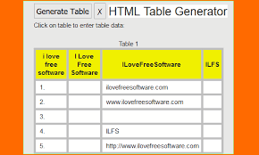 10 free html table generator s