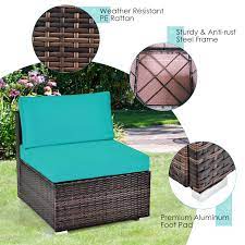 6 Pieces Patio Rattan Furniture Set