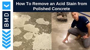 acid stain from polished concrete
