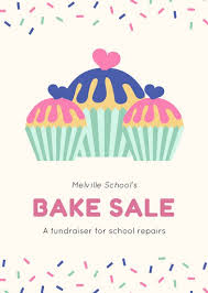 Sprinkles Border With Cupcakes Bake Sale Fundraising Flyer