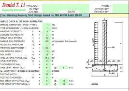 Free Standing Masonry Wall Design Based