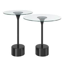 Tulip 2pc Accent Table Set In Black