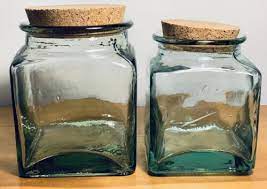 Glass Jars W Cork Stoppers Euc Spain