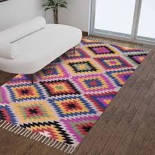 fine cotton kilim multicolor rug at rs