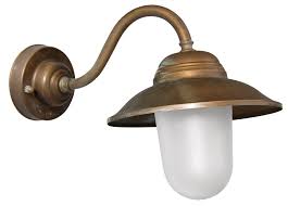 Exterior Wall Light In Aged Brass Swan