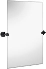rectangle round black pivot mirror