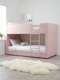 Combine luxurious comfort with practical storage. Lubana Fabric Bunk Bed Frame With Mattress Options Buy And Save Pink Very Co Uk