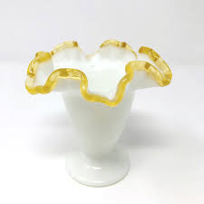 Amber Milk Glass Vase The Curious