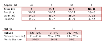 Size Charts Ava Adorn Apparel And Accessories