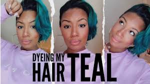 There are endless possibilities for styling relaxed hair, including buns, braids, and more! Dyeing My Relaxed Hair Teal Adore Hair Color Youtube