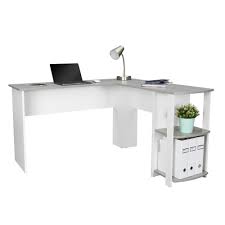 Inner drawer color may vary. Techni Mobili 54 In L Shaped Gray Computer Desk With File Storage Rta 8413l Gry The Home Depot