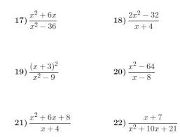 Simplifying Algebraic Fractions 2