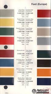 ford europe paint chart color reference