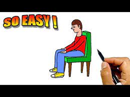 how to draw a person sitting down side