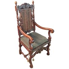 antique baroque throne armchair fully
