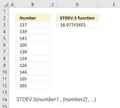 how to use the stdev s function