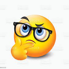 Thinking Emoticon Question Face Emoji With Eyeglasses Vector Illustration  Stock Illustration - Download Image Now - iStock