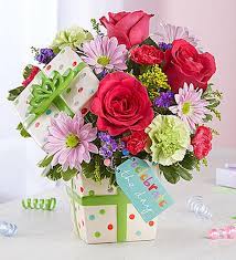 A very special gift for your special one. Happy Birthday Present Bouquet Conroy S Flowers Cypress