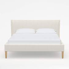 Lane Queen Linen White Low Profile Bed