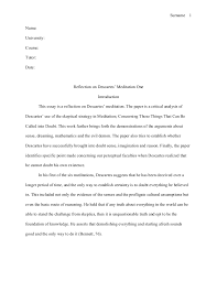 There apa reflective essay are five levels of heading in apa style. Mla Style Essay Reflection On Descartes