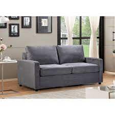 Sofas, armchairs & couches └ furniture └ home & garden all categories food & drinks antiques art baby books, comics. Us Pride Furniture Rivian 61 5 In Gray Velvet 2 Seater Twin Sleeper Sofa Bed With Removable Cushions S5599 The Home Depot