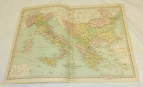 Italy is a european country consisting of a peninsula delimited by the italian alps and surrounded by several islands. 1878 Antique Color Map Italy Greece Turkey In Europe Large 12 5x17 Plus Index Ebay