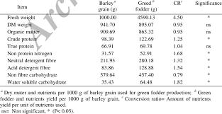 barley grain to green fodder