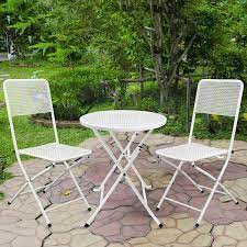 Steel Bistro Set With Foldable Table