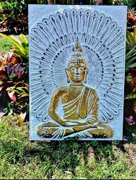 Buddha Wall Art Metal Outdoor Indoor