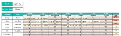 schedule shifts in excel