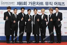Members Boy Band Exo Attend Gaon Chart Editorial Stock Photo