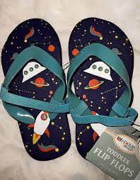 Toddler Boys Flip-Flops Beach Sandals | Rocket Ships with Heel Strap - Size  7/8 | eBay