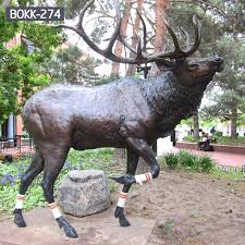 Life Size Bronze Elk Statues For Garden