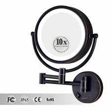 lighted makeup mirror 10x wall mounted
