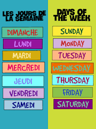 Days of the week | Étiquette jour de la semaine, Semaine anglais,  Apprentissage de l'anglais