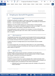 Employee Handbook Template Ms Word Excel Templates Forms