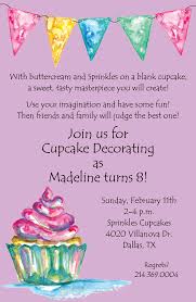 watercolor cupcake lavender invitations