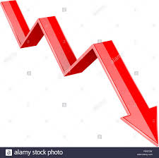 Red 3d Down Arrow Financial Graph Stock Vector Art
