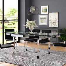 Extendable Glass Top Dining Table With