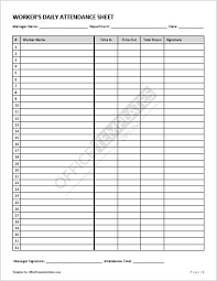 6 free printable attendance sheet