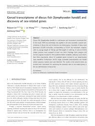 Pdf Gonad Transcriptome Of Discus Fish Symphysodon